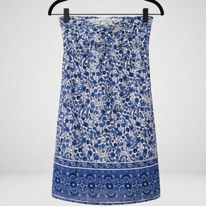 Aerie Blue Floral Strapless Mini Dress